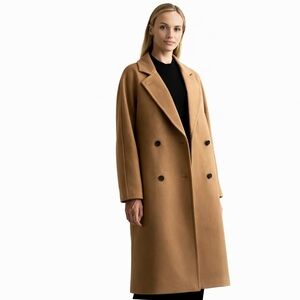 Quince Italian Wool Slouch Coat XS Caramel | Quiet Luxury | Aritzia Dupe NWT